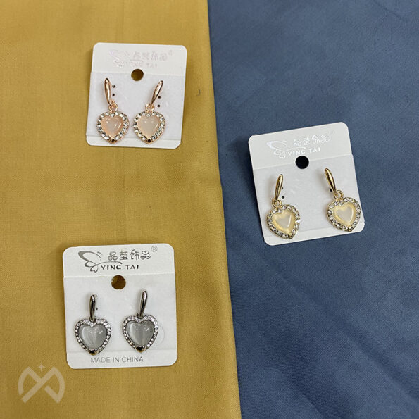 Beautiful Heart Drop Earring Korean Design