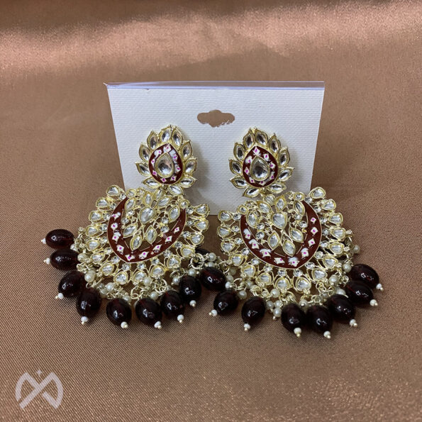 Kundan Alloy Chand Bali Earring For Women