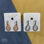 Oval Shaped Dangle Hoop Drop Earrnings