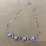 Rose Gold Circles with Pearl and Rhinestone Bracelet