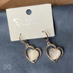 Rose Gold Toned Heart Hoop Drop Earrings